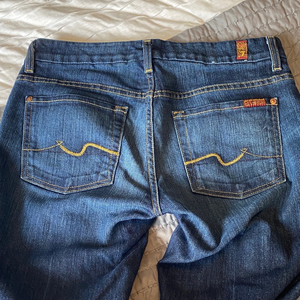 7 For All Mankind Dark Blue Kimmie Bootcut Jeans - Picture 4 of 6